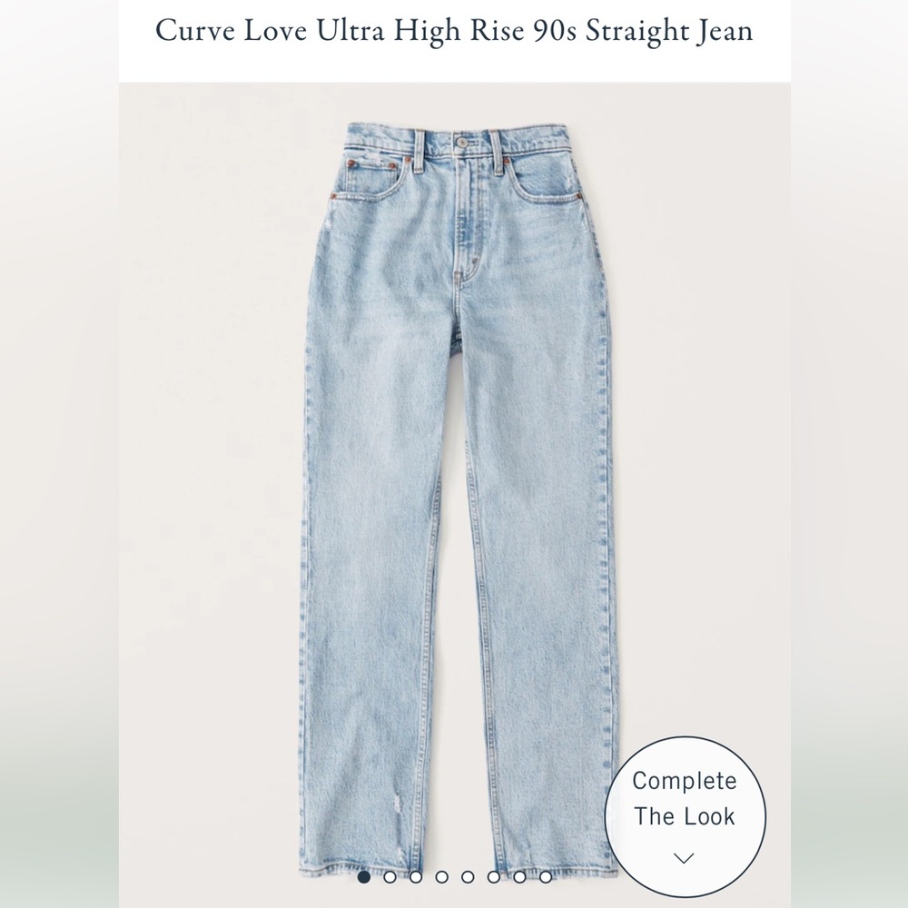 Abercrombie Curve Love Ultra High Rise 90s Straight Jean size 27 short in light